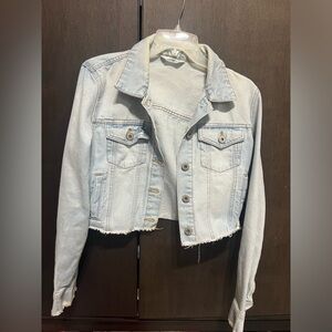 Ripped crop Jean jacket